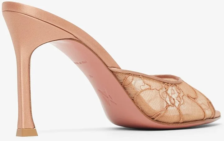 Alexa 95 beige lace mules - Image 3