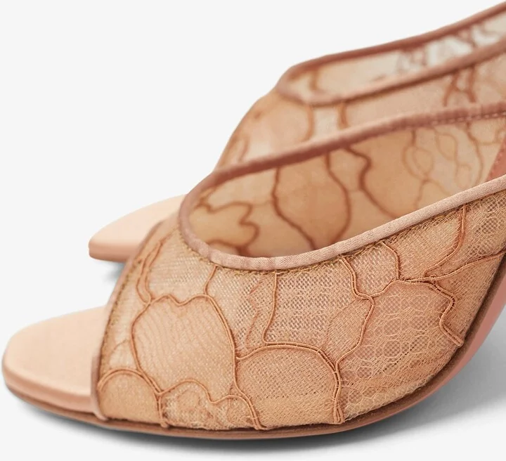 Alexa 95 beige lace mules - Image 5