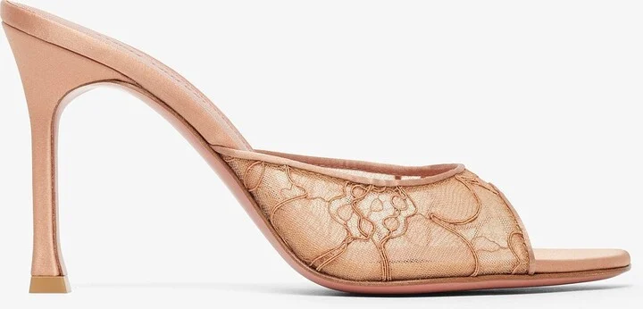 Alexa 95 beige lace mules