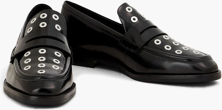 Alexa eyelet-embellished leather loafers - Image 2