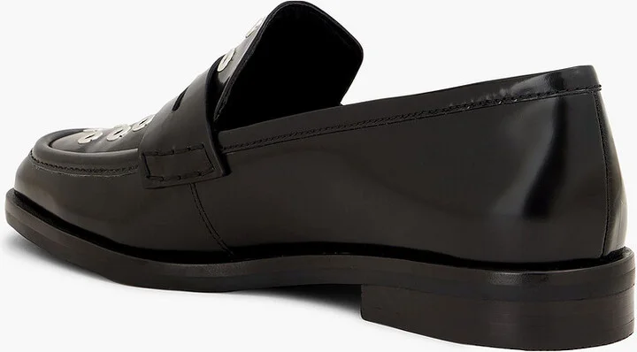 Alexa eyelet-embellished leather loafers - Image 3