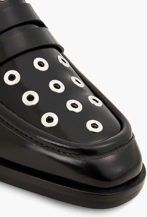 Alexa eyelet-embellished leather loafers - Image 4