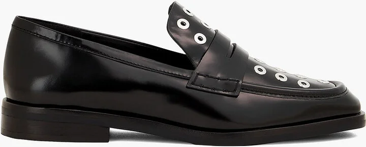 Alexa eyelet-embellished leather loafers
