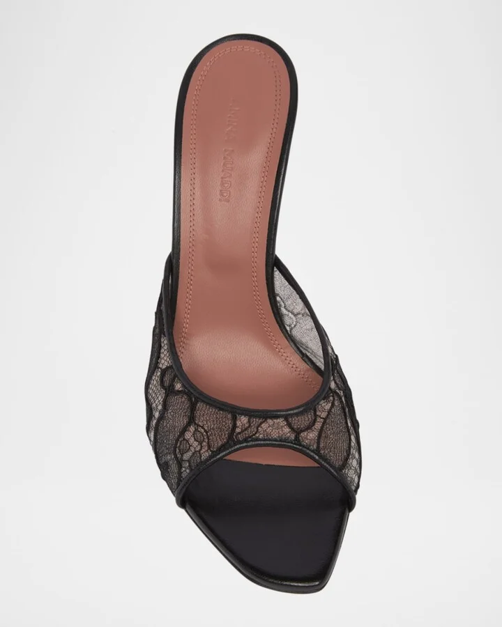Alexa Lace Stiletto Mule Sandals - Image 4
