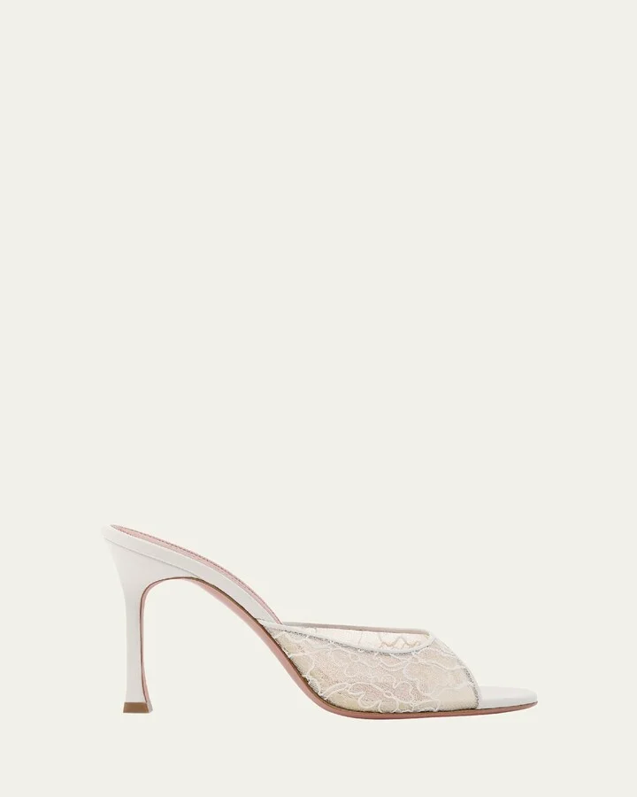 Alexa Lace Stiletto Mule Sandals