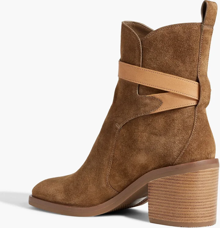 Alexa leather-trimmed suede ankle boots - Image 3