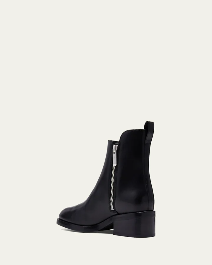 Alexa Leather Zip Booties - Image 5