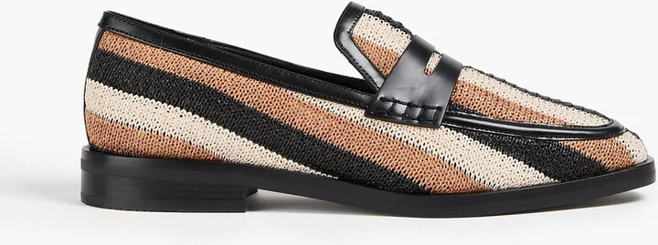 Alexa striped knitted loafers