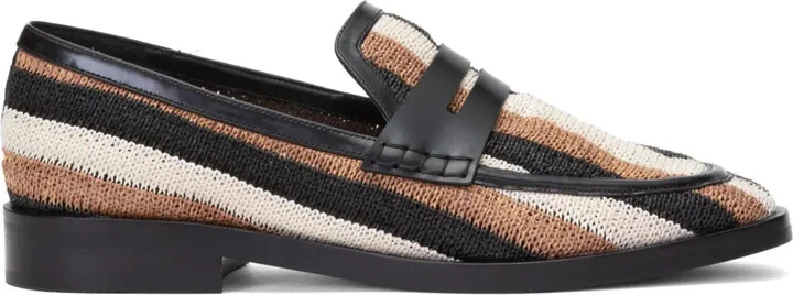 Alexa striped penny loafers