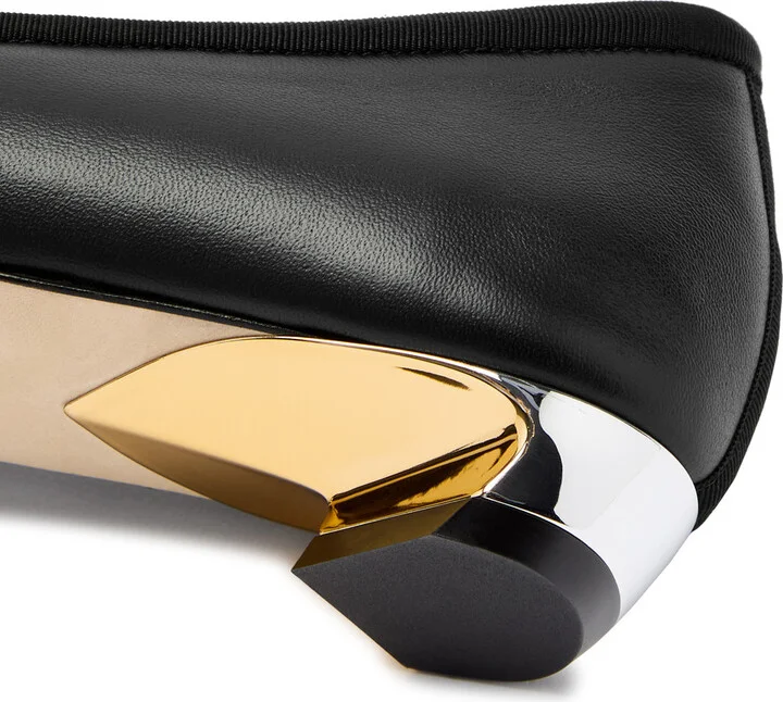 Alexander Mcqueen Armadillo 20 Leather Ballet Pumps - Image 4