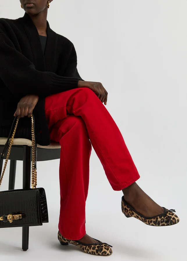 Alexander Mcqueen Armadillo 20 Leopard-print Calf Hair Ballet Pumps - Image 5