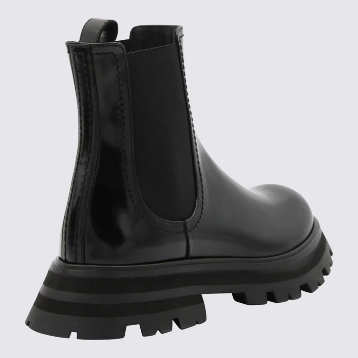 Alexander McQueen Black Leather Beatles Boots - Image 2
