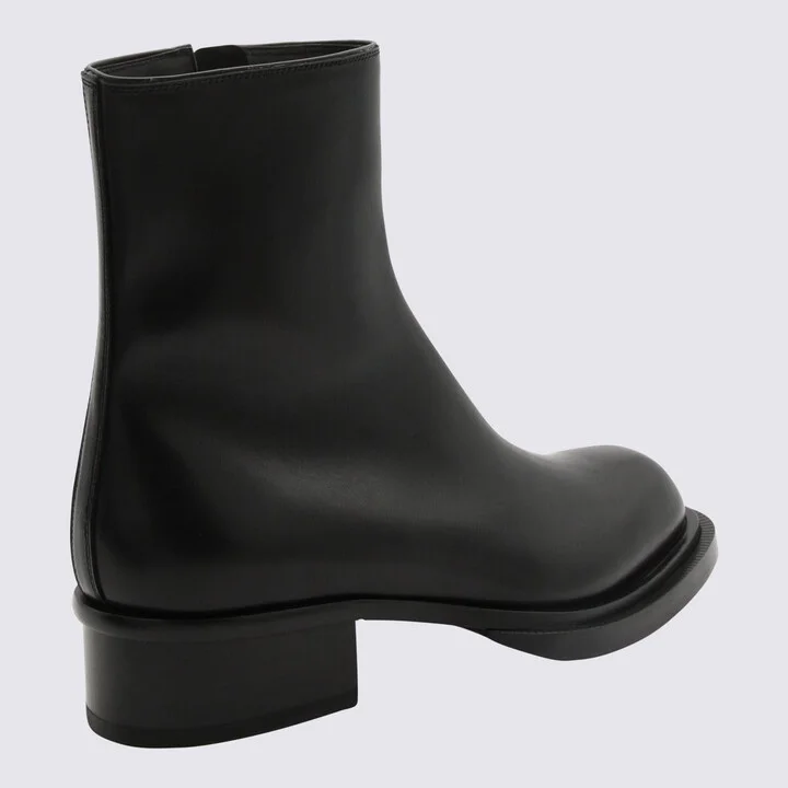 Alexander McQueen Black Leather Boots - Image 2