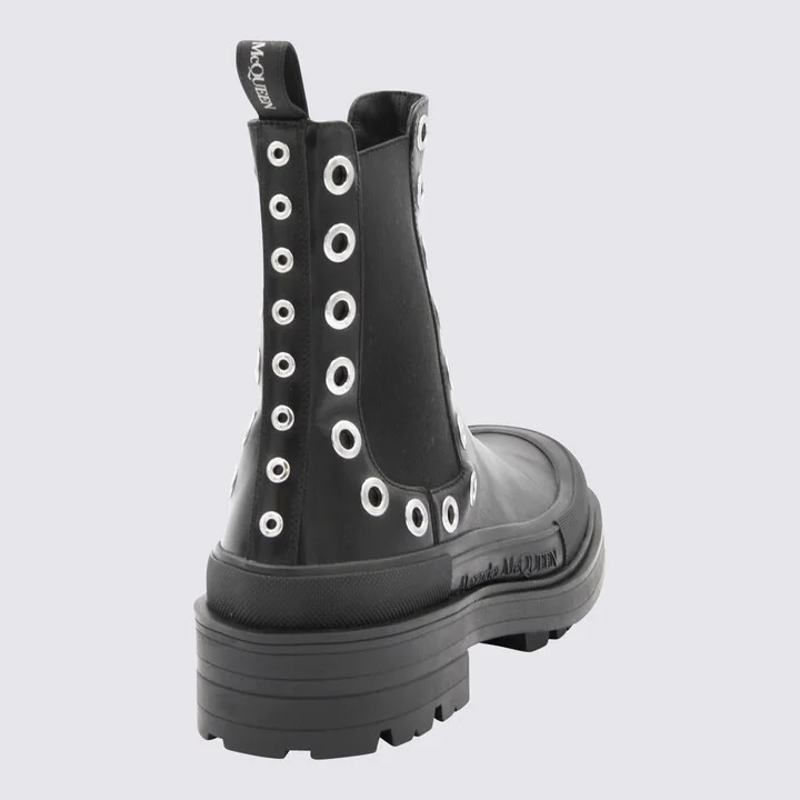 Alexander McQueen Black Leather Chelsea Boots - Image 2
