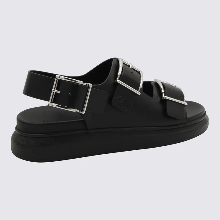 Alexander McQueen Black Leather Sandals - Image 2