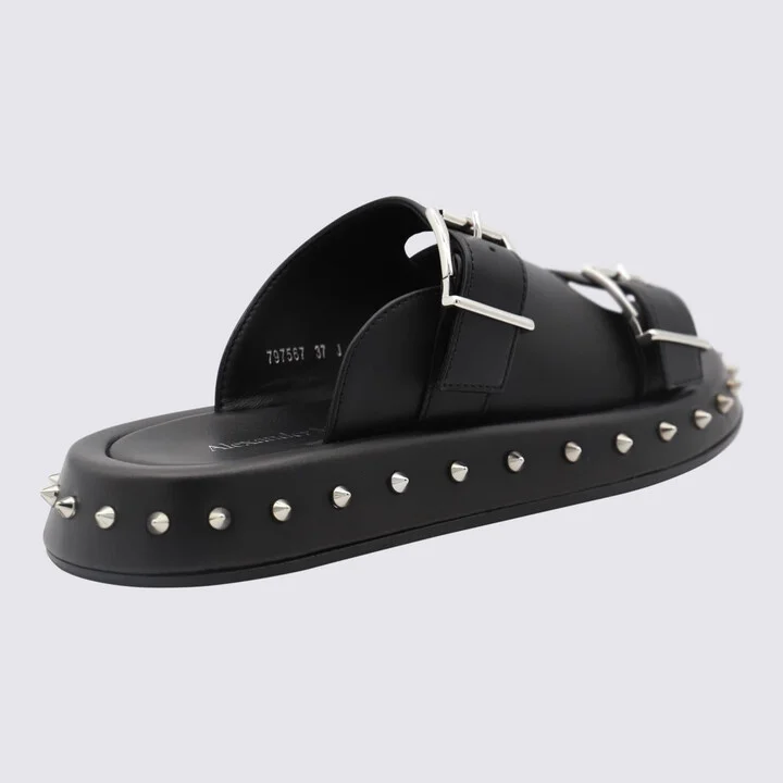 Alexander McQueen Black Leather Sandals - Image 2