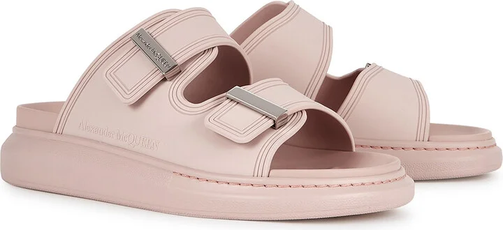 Alexander Mcqueen Black Rubber Sliders - Image 2