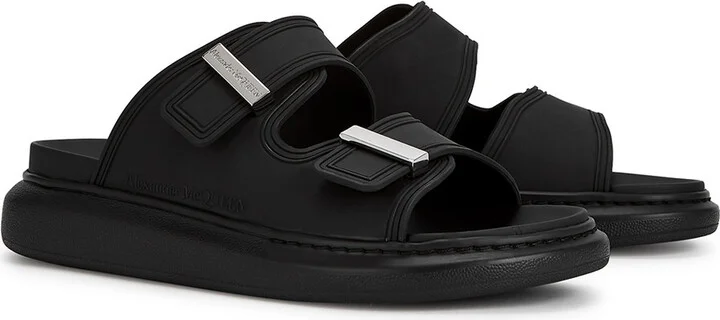 Alexander Mcqueen Black Rubber Sliders - Image 7