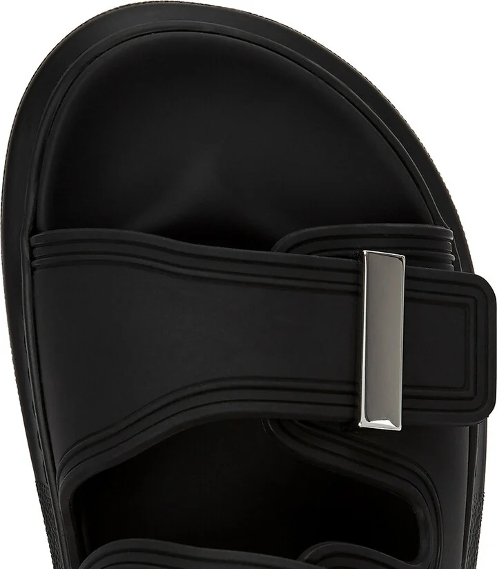 Alexander Mcqueen Black Rubber Sliders - Image 9