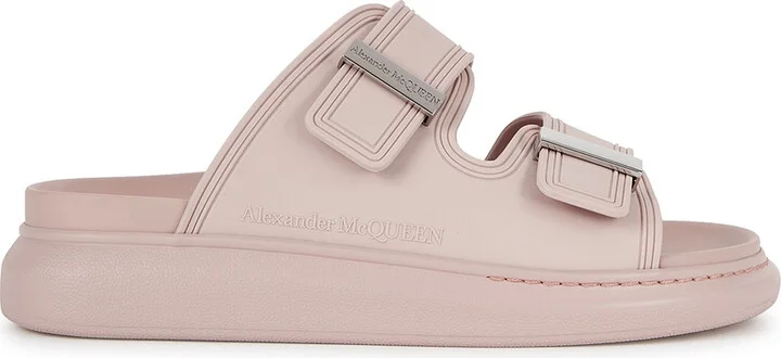 Alexander Mcqueen Black Rubber Sliders
