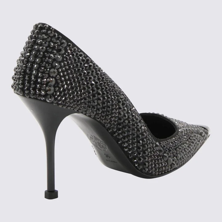 Alexander McQueen Black Silk And Viscose Blend Punk Pumps - Image 2