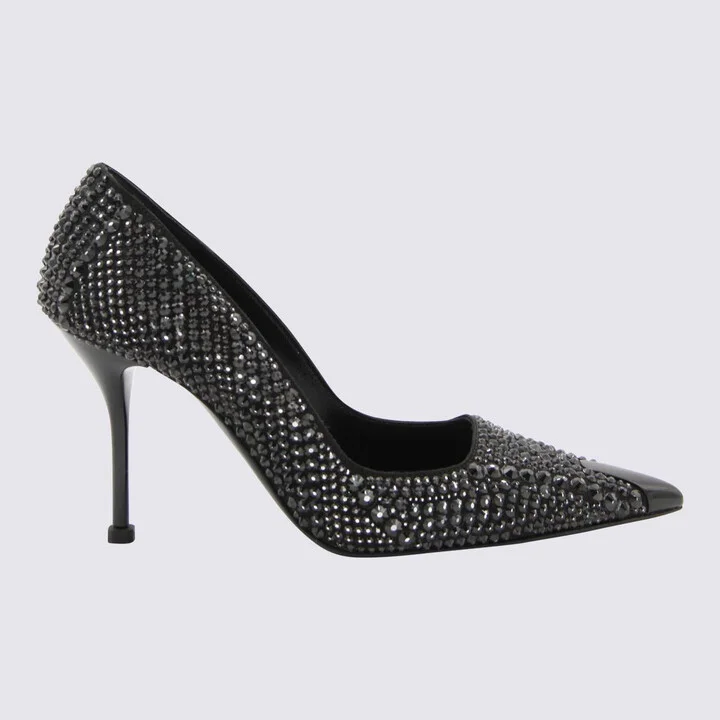 Alexander McQueen Black Silk And Viscose Blend Punk Pumps