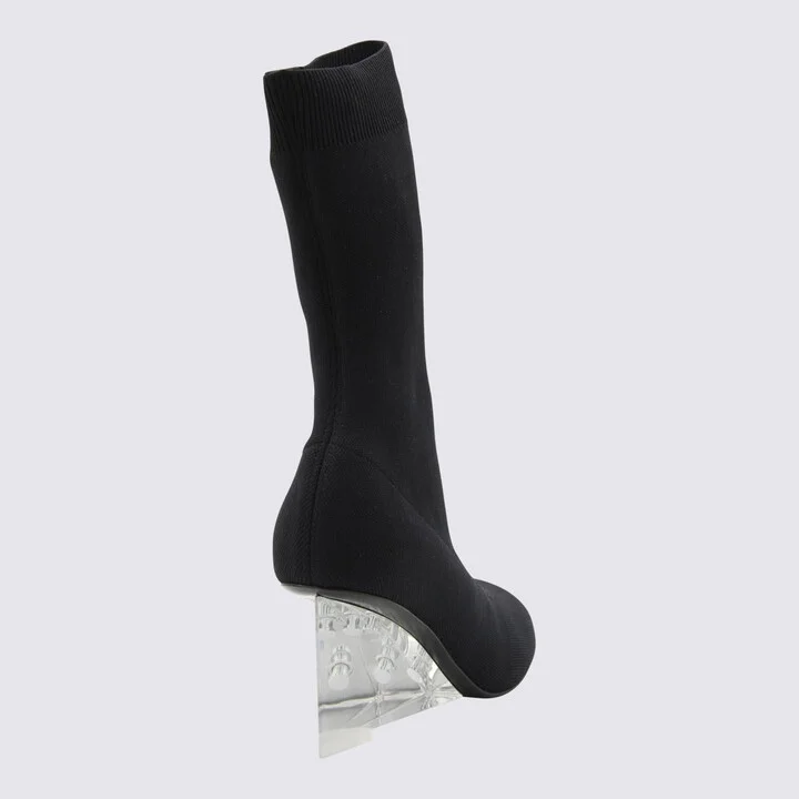 Alexander McQueen Black Stretch Shard Boots - Image 2