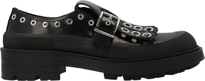 Alexander McQueen Buckle Detailed Monk Shoes