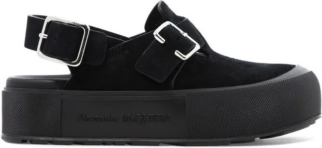Alexander McQueen Buckle-Fastened Round-Toe Sandals