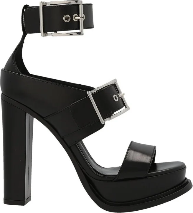 Alexander McQueen Buckle Strap Heeled Sandals