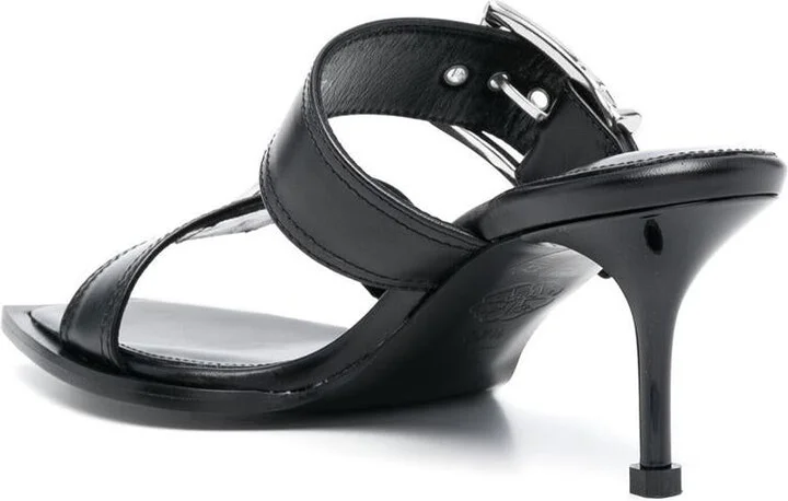 Alexander McQueen Buckled Leather Mules - Image 2