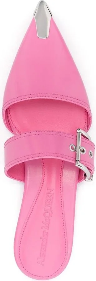 Alexander McQueen Buckled Leather Mules - Image 2