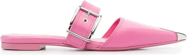 Alexander McQueen Buckled Leather Mules