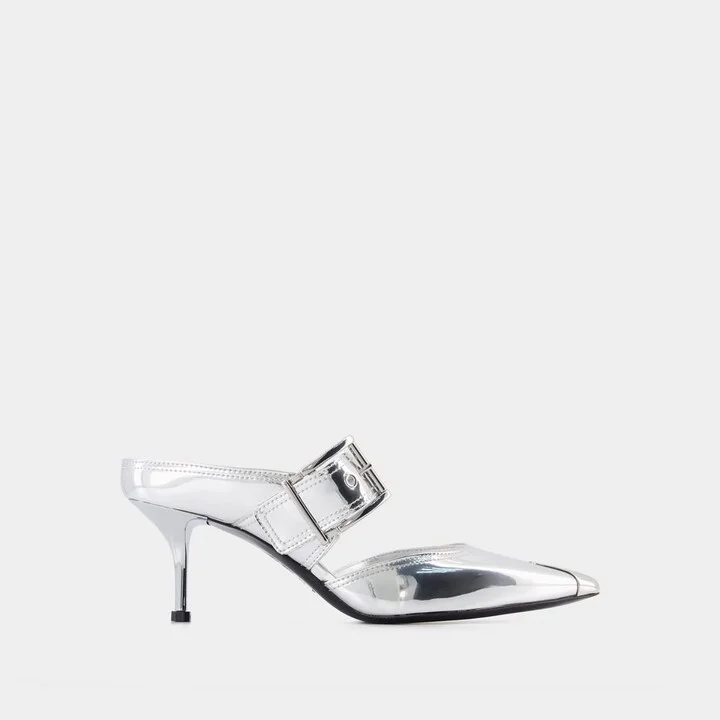 Alexander McQueen Buckled Strap Heeled Mules