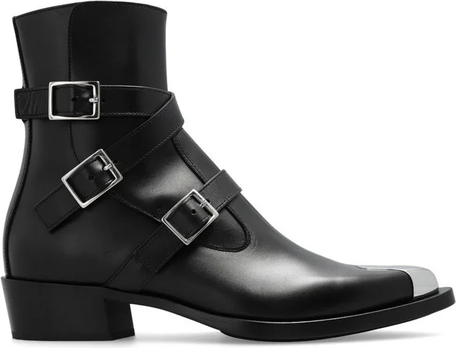 Alexander McQueen Buckles Detailed Ankle Boots