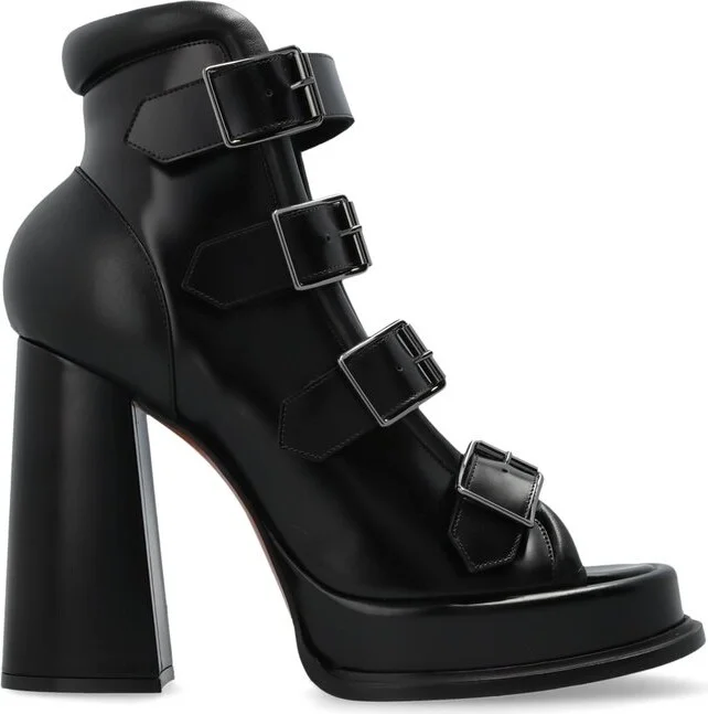 Alexander McQueen Caged Buckle Strap Sandals