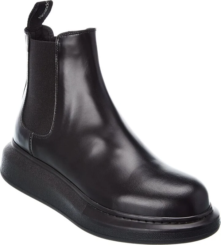 Alexander Mcqueen Contrast Leather Chelsea Boot