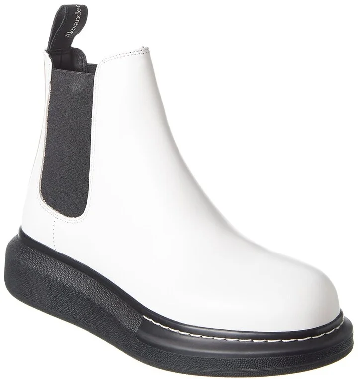 Alexander Mcqueen Contrast Leather Chelsea Boot