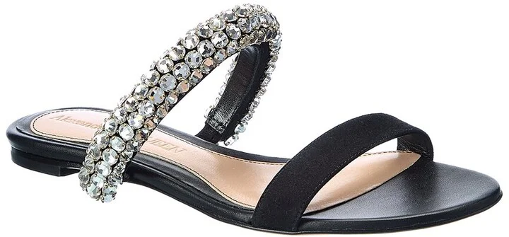 Alexander Mcqueen Crystal Suede Sandal