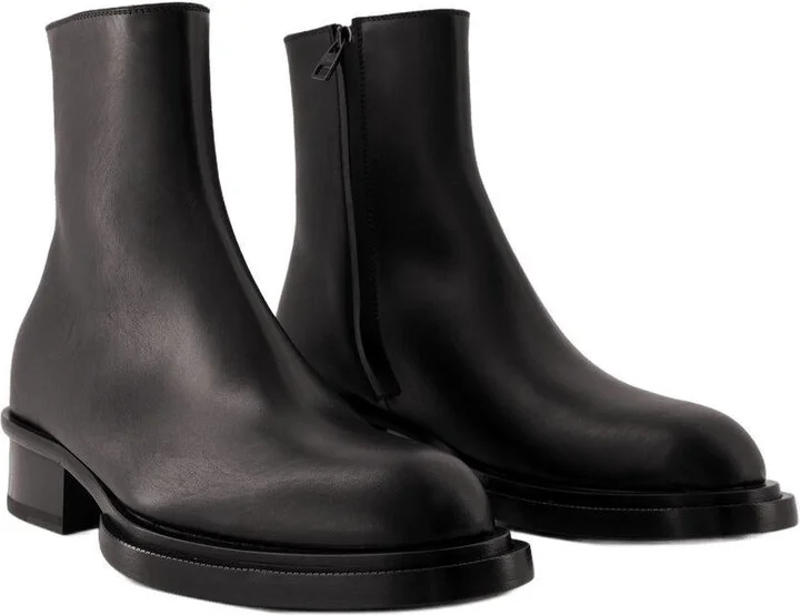 Alexander McQueen Cuban Stack Ankle Boots - Image 2