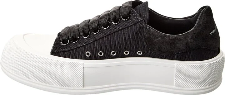 Alexander Mcqueen Deck Plimsoll Canvas & Suede Sneaker - Image 2
