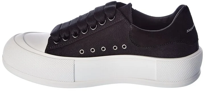 Alexander Mcqueen Deck Plimsoll Canvas & Suede Sneaker - Image 2