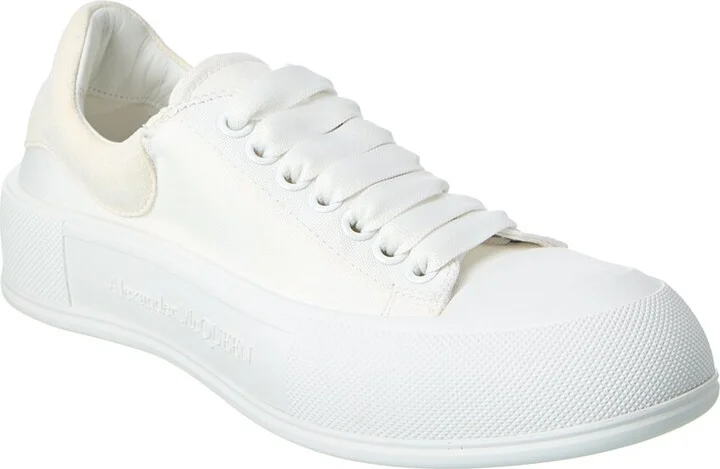 Alexander Mcqueen Deck Plimsoll Canvas & Suede Sneaker