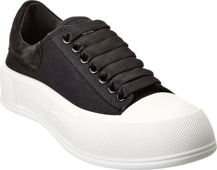 Alexander Mcqueen Deck Plimsoll Canvas & Suede Sneaker