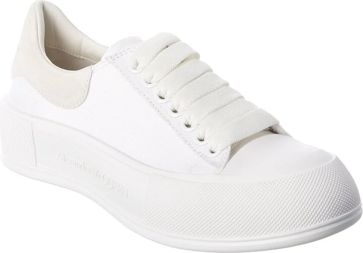 Alexander Mcqueen Deck Plimsoll Canvas & Suede Sneaker