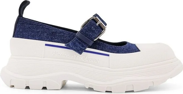 Alexander McQueen Denim Mary Jane Shoes