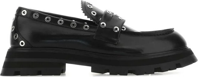 Alexander McQueen Eyelet Embellished Slip-On Loafers