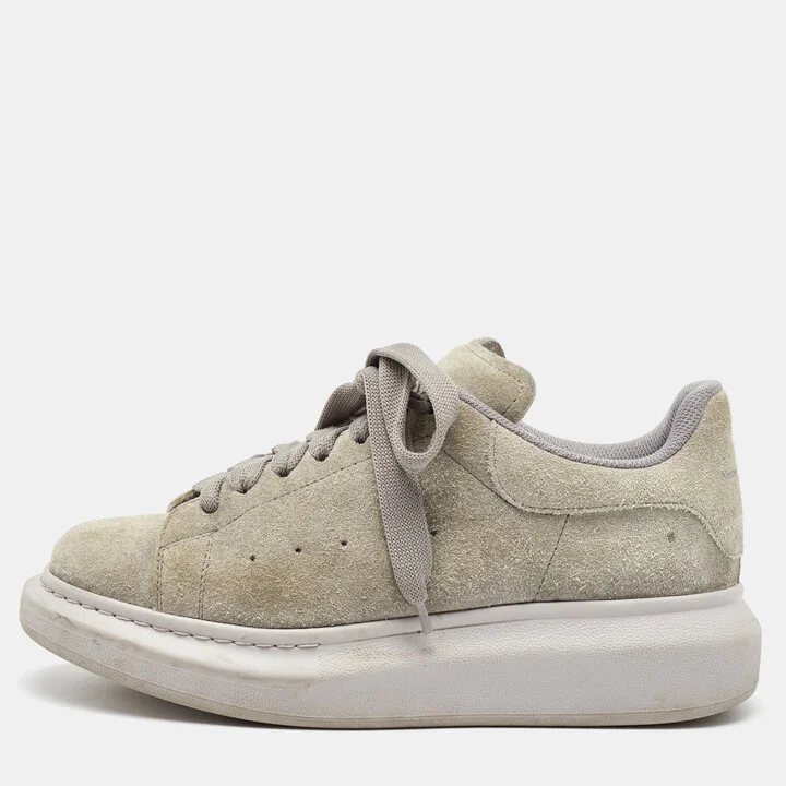 Alexander McQueen Grey suede Oversized Sneakers Size 38.5