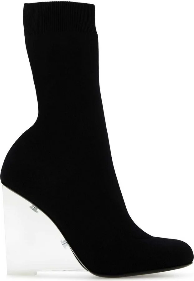 Alexander McQueen Heeled Slip-On Stretch Boots