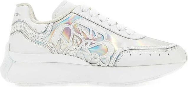 Alexander McQueen Holographic-Effect Lace-Up Sneakers